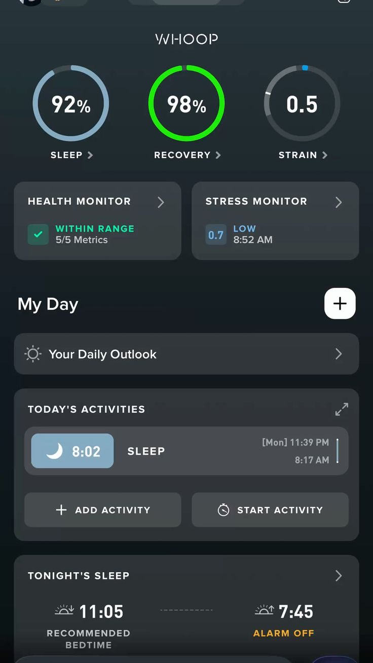 Whoop screenshot · Day 21