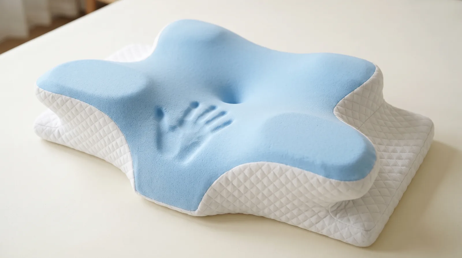 Handprint holding shape in the high-density memory foam core